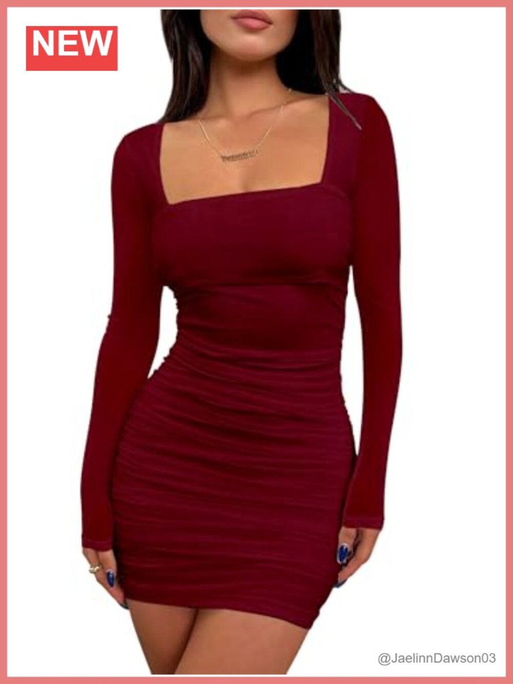 Women's Sexy Ruched Bodycon Long Sleeve Mini Dress Mesh Sheer Club Night Out
